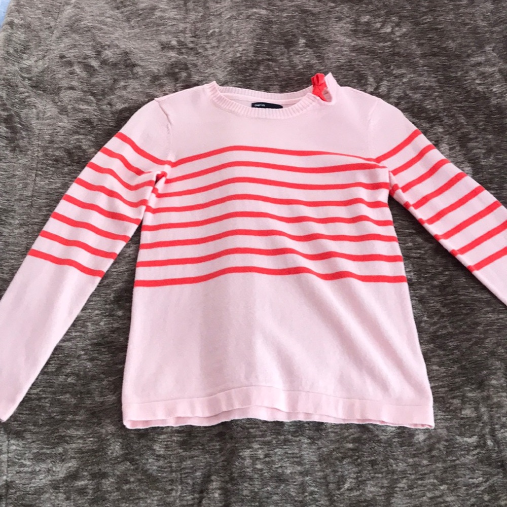 NWOT gap kids pink sweater with red stripes